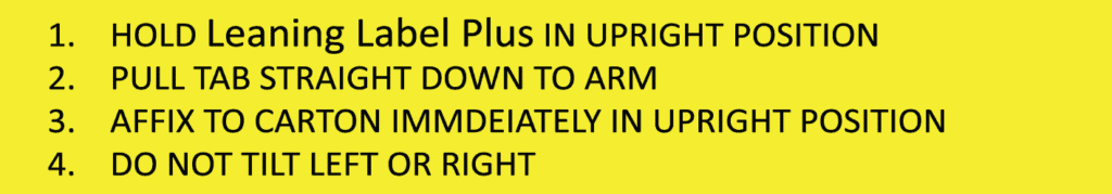 Small warning labels for tilt watch plus