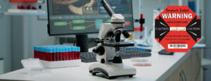 Shipping laser scanning microscopes safe and sound with shock impact indicators