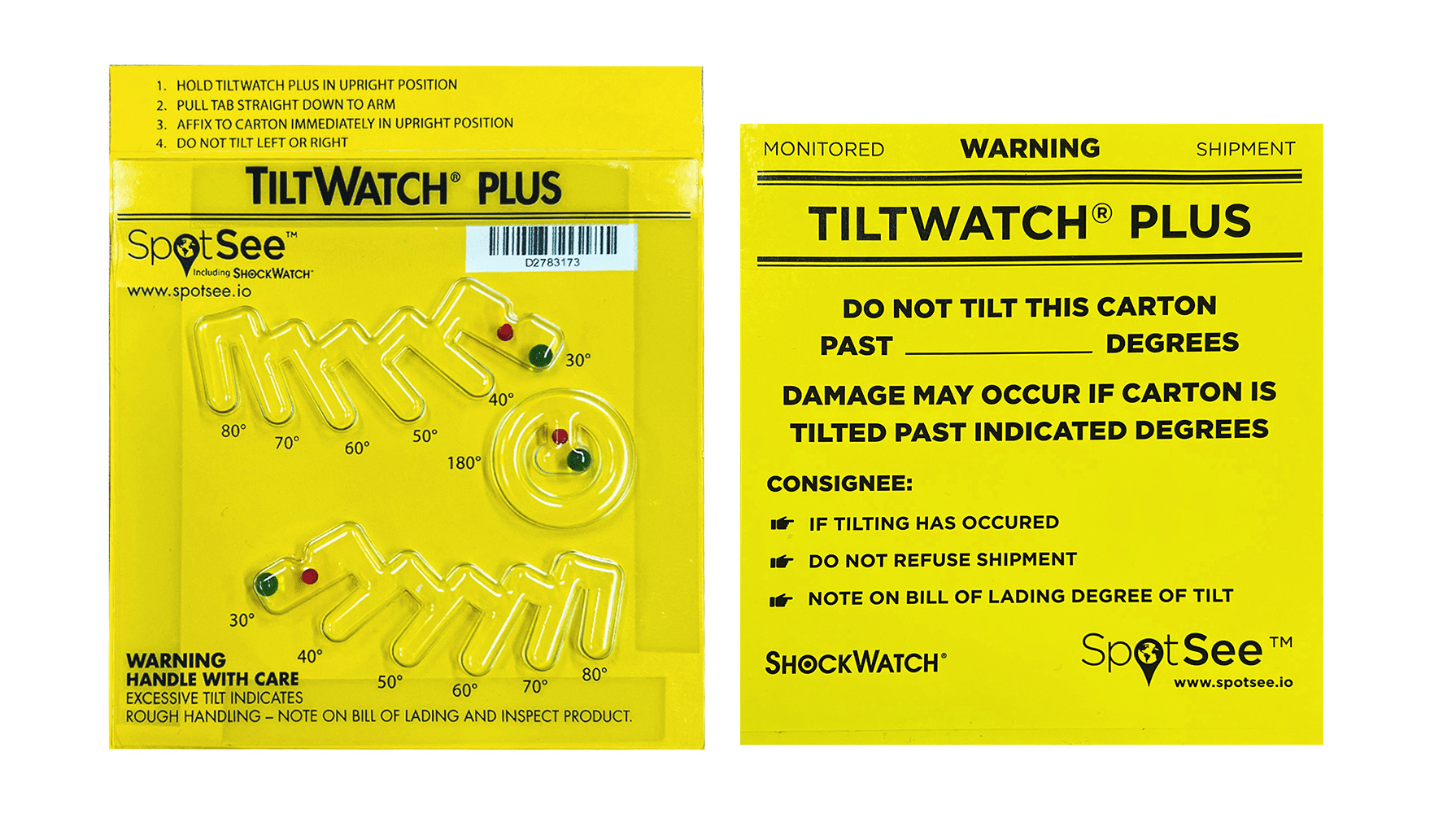 TiltWatch Plus + Companion label